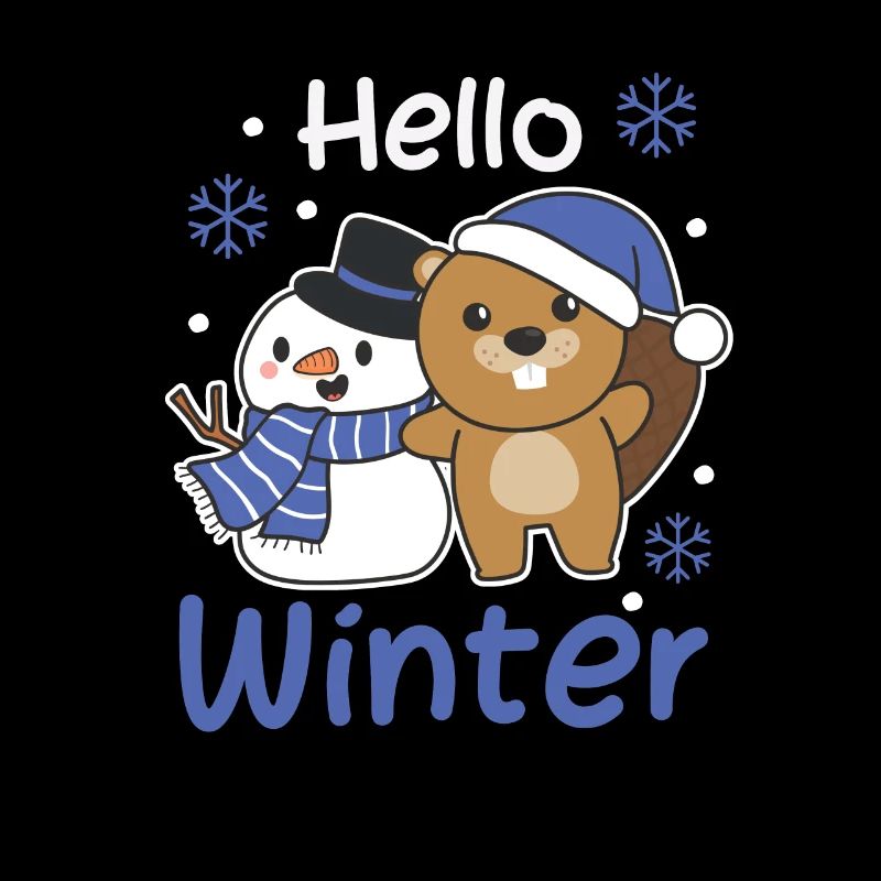 Biber Hello Winter schneemann schnee