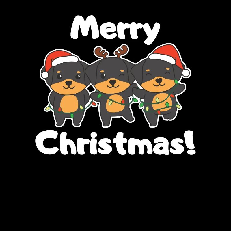 Rottweiler Joyeux Noël mignons chiens