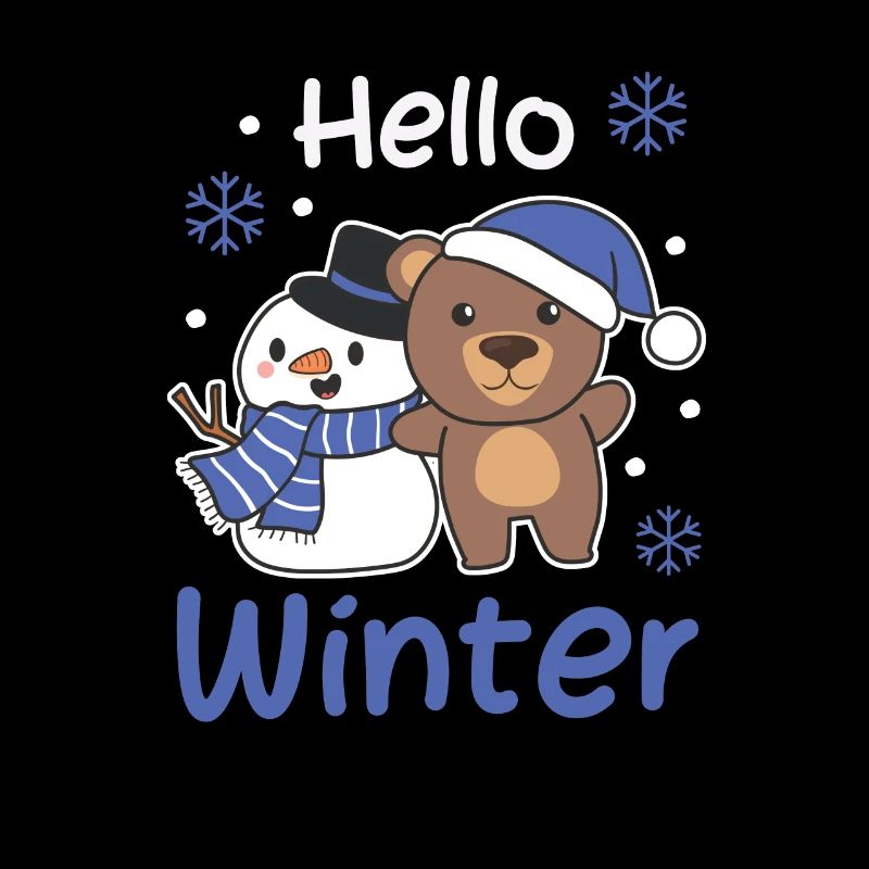 Bär Hello Winter schneemann schnee weihnachten