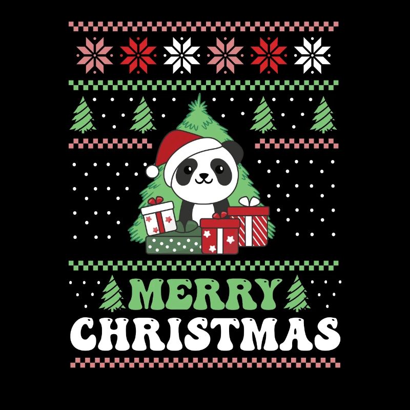 Joyeux Noël rétro moche Noël Panda