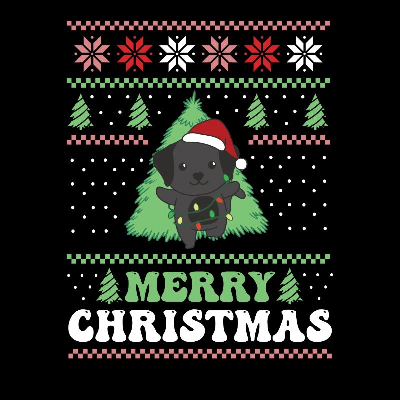 Merry Christmas retro ugly christmas Labrador