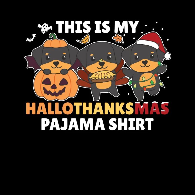 Hellothanksmas Chemise Pyjama Rottweiler Noël