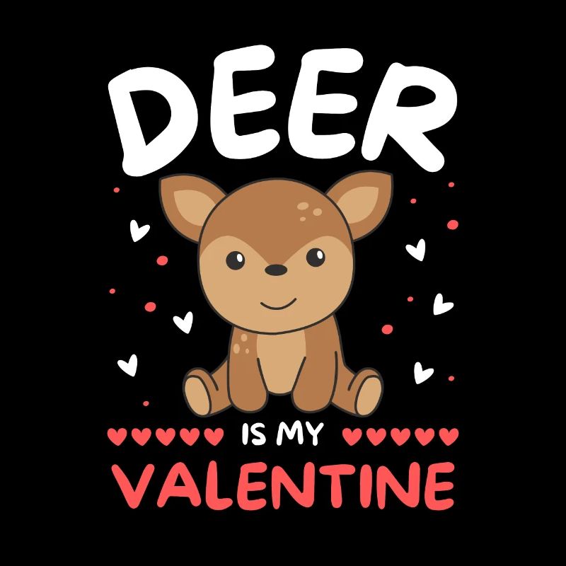Cerf pour la Saint-Valentin animaux mignons avec des cœurs