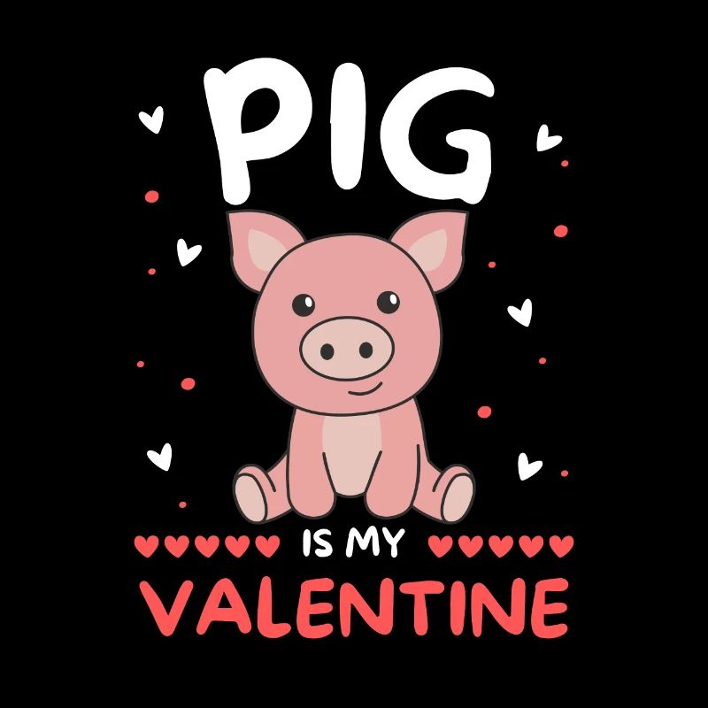Cochon pour la Saint-Valentin animaux mignons avec des cœurs