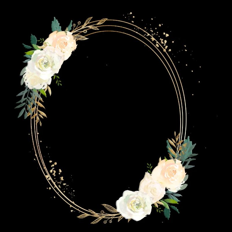 Floral Oval Circle Customizable