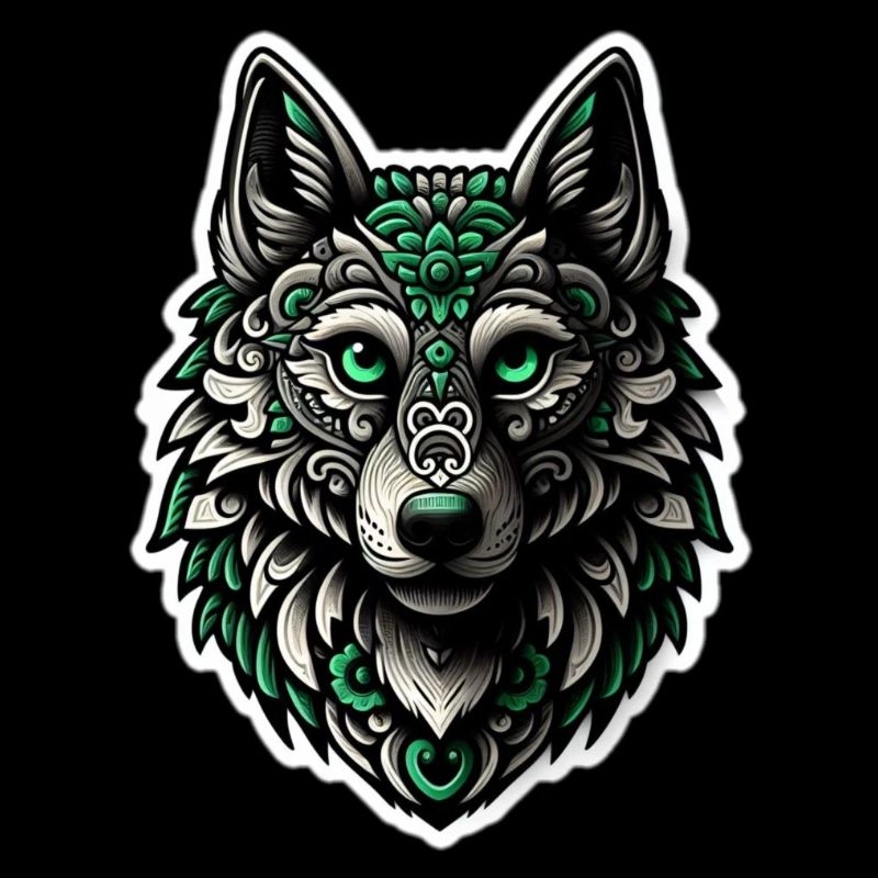 Green-White Wolf