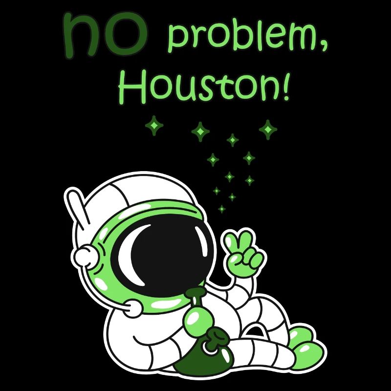 Hanfblatt Hanf Astronaut chillt no problem Houston
