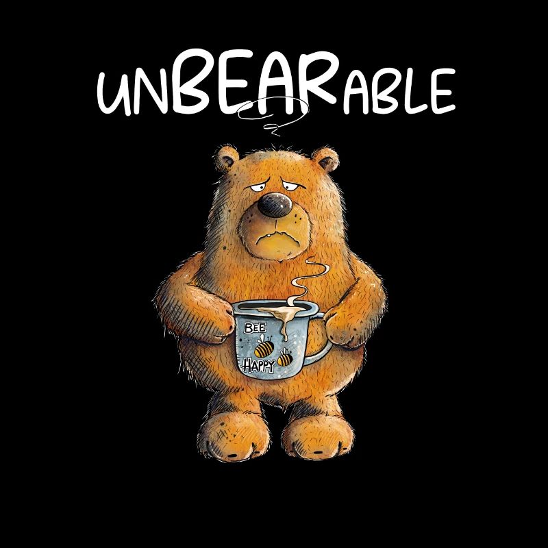 Jeu de mots insupportable du matin grouch ours avec café