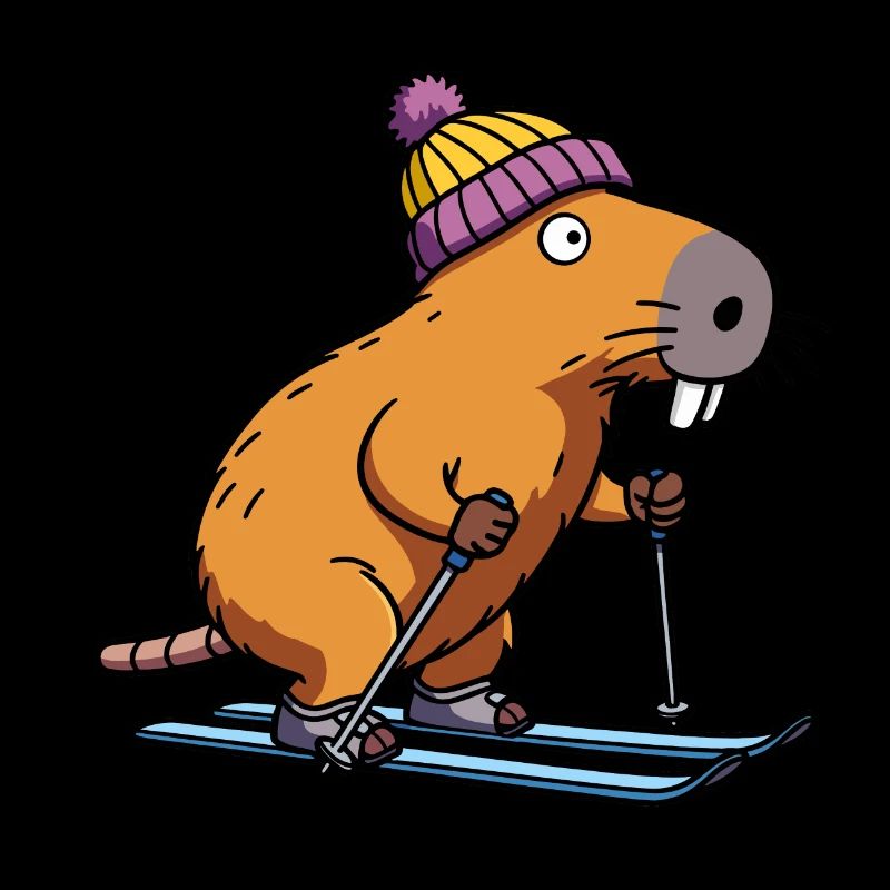 Comic Capybara Bonnet de ski Moniteur de ski Descente