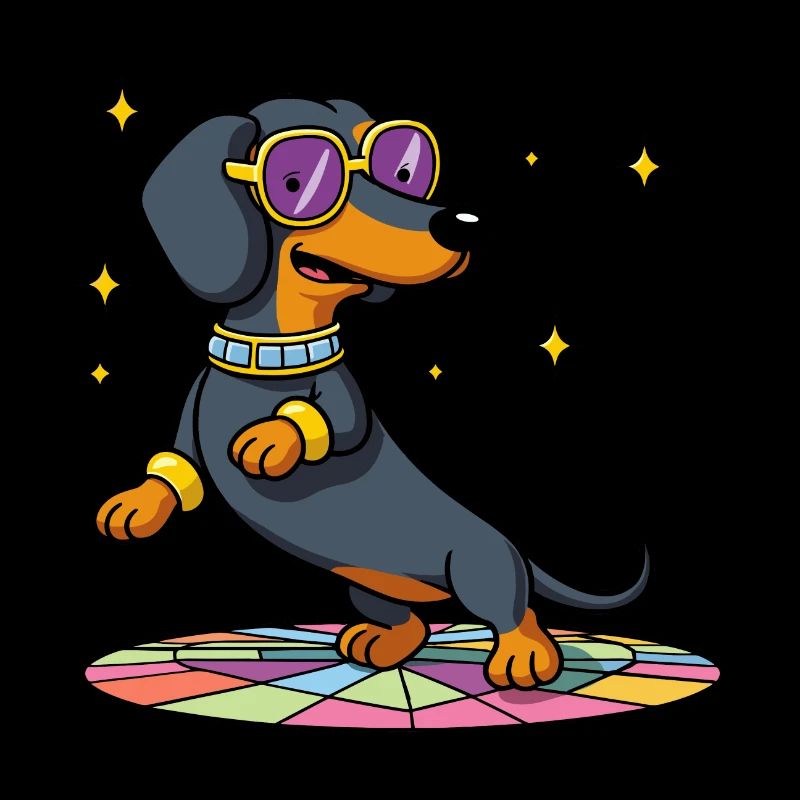 Disco Dog Dachshund Stu Dances Disco Ball Dancer Dance