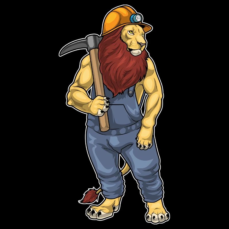 Mine de pioche de mineur de lion
