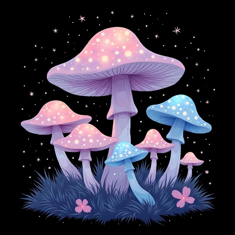 Magic Mushrooms - Mystical Forest Art