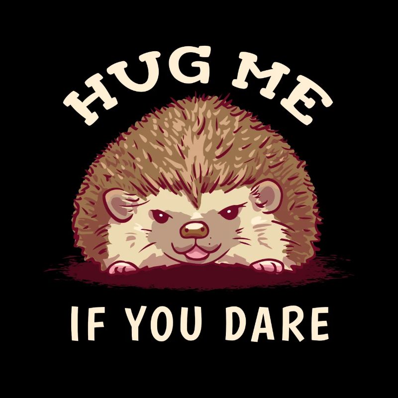 Retro Igel Spruch Hug Me Hedgehog T-Shirt