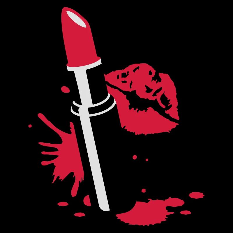 Rouge à lèvres avec des lèvres rouges