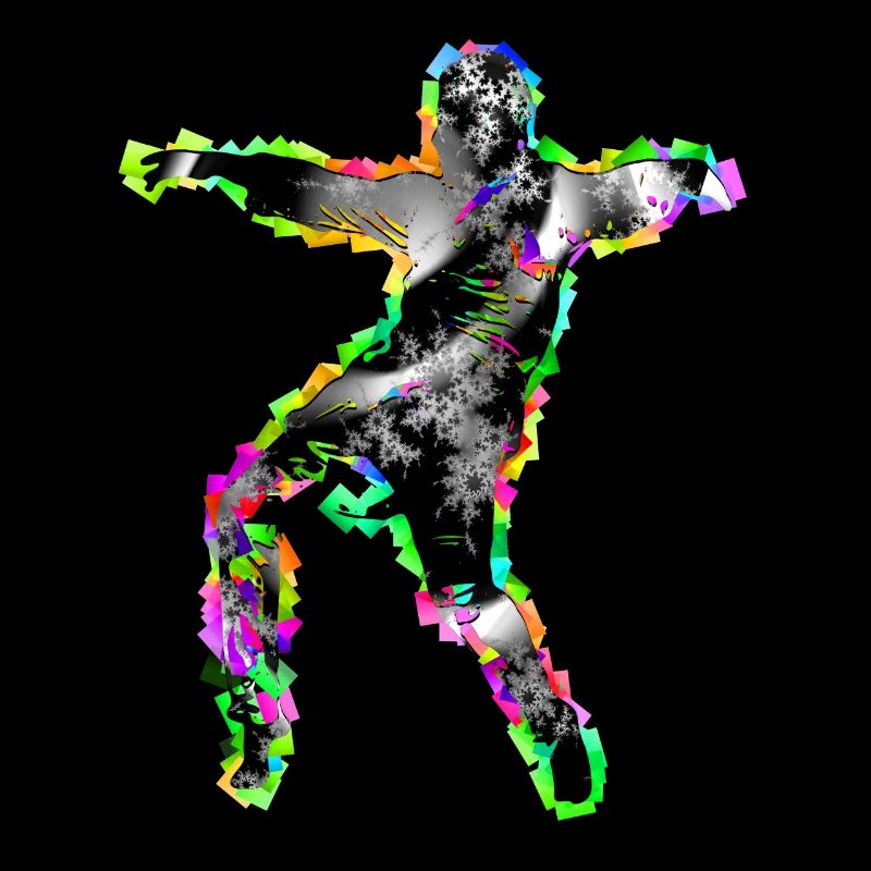 Fraktal & Regenbogen, Nerd Geschenk, Tänzer & bunt