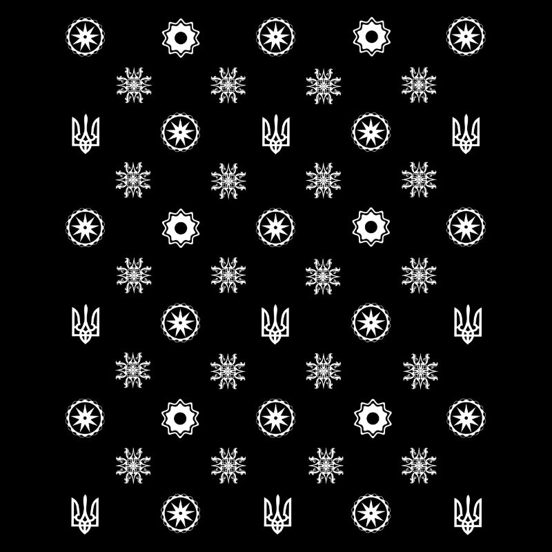 Ukraine Trysub_Repeated symbole Pattern_White