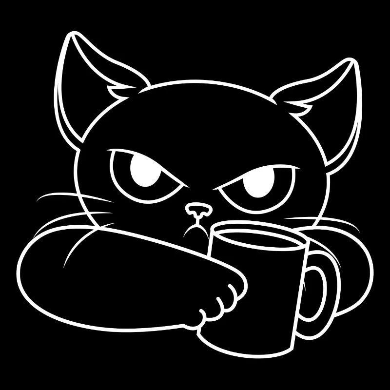 Funny cat with cup / bad mood