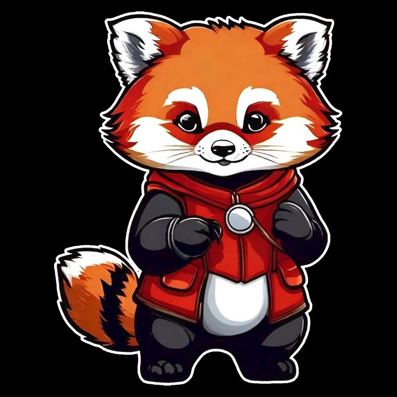 Petit panda comique rouge