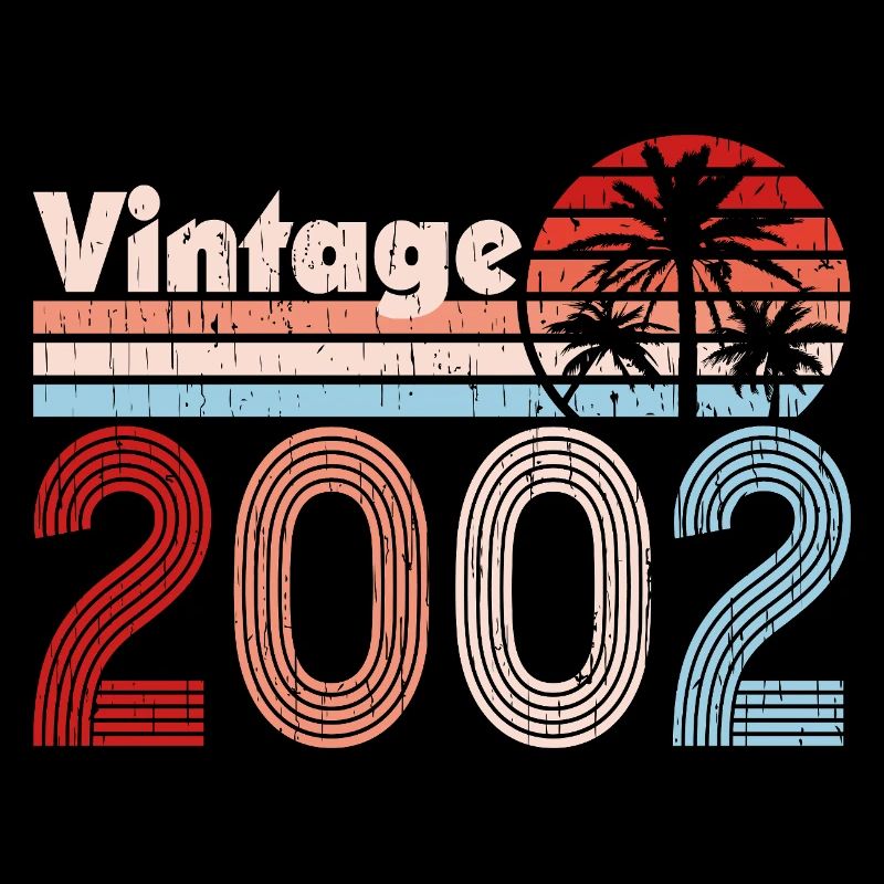 Vintage 2002 Palm Trees Retro Birthday