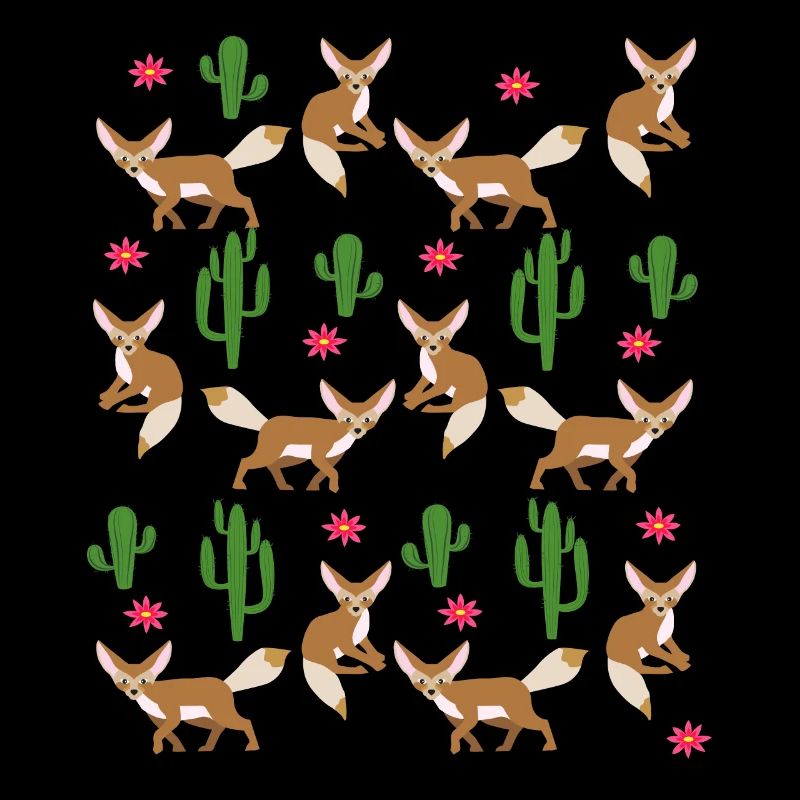 Fox Wolf Fennec Fox Cute Gift Cactus