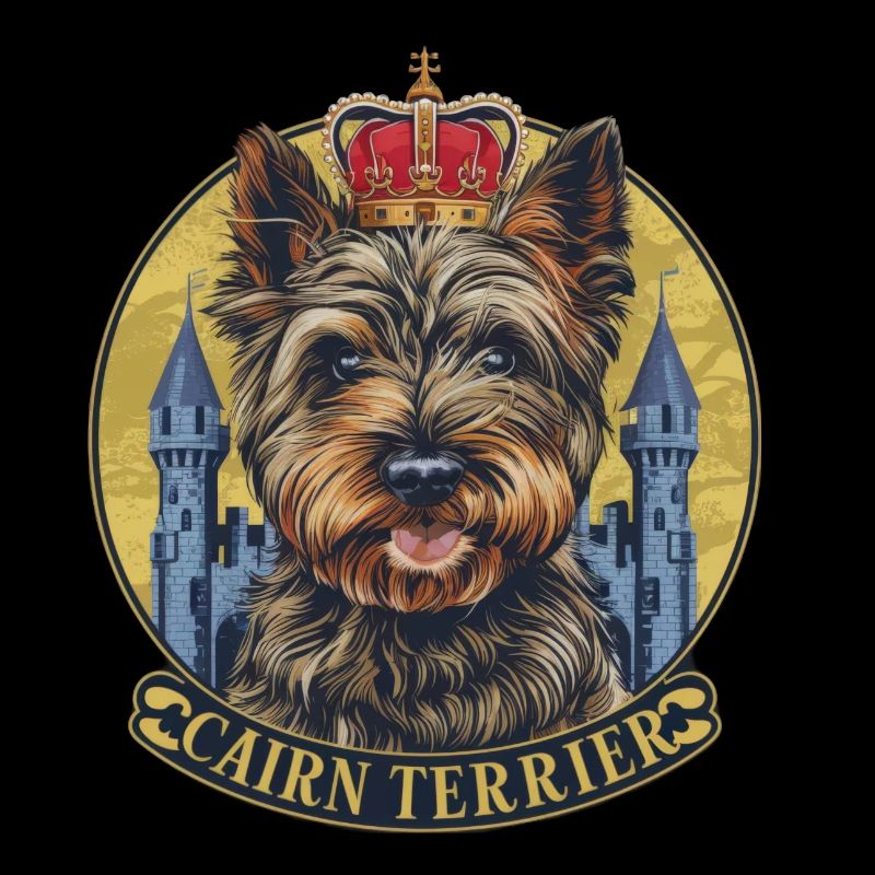 Mignon Cairn Terrier avec couronne et serrure