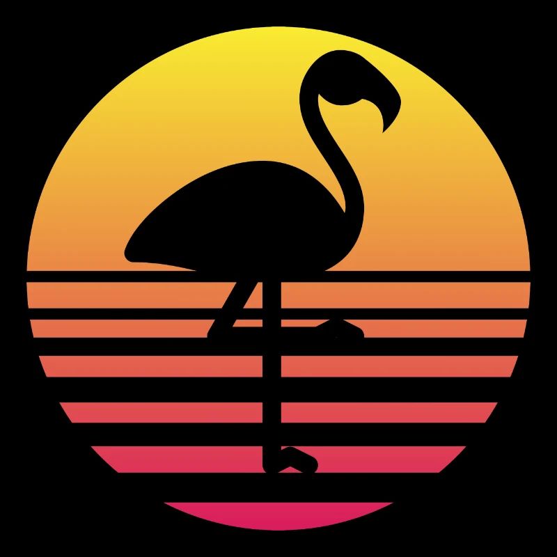 flamant rose couché de soleil idée cadeau humour