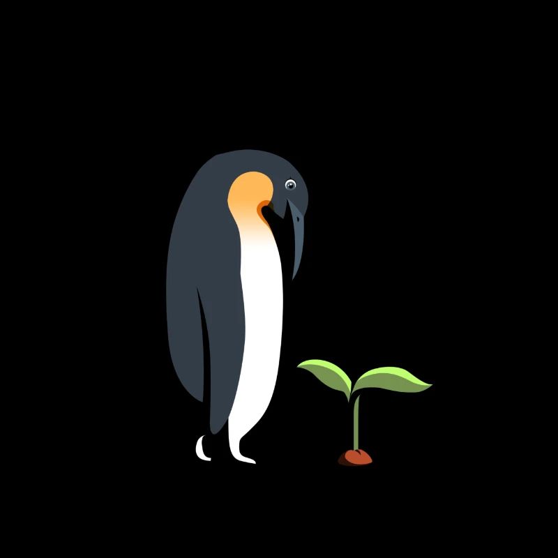 Penguin with plant