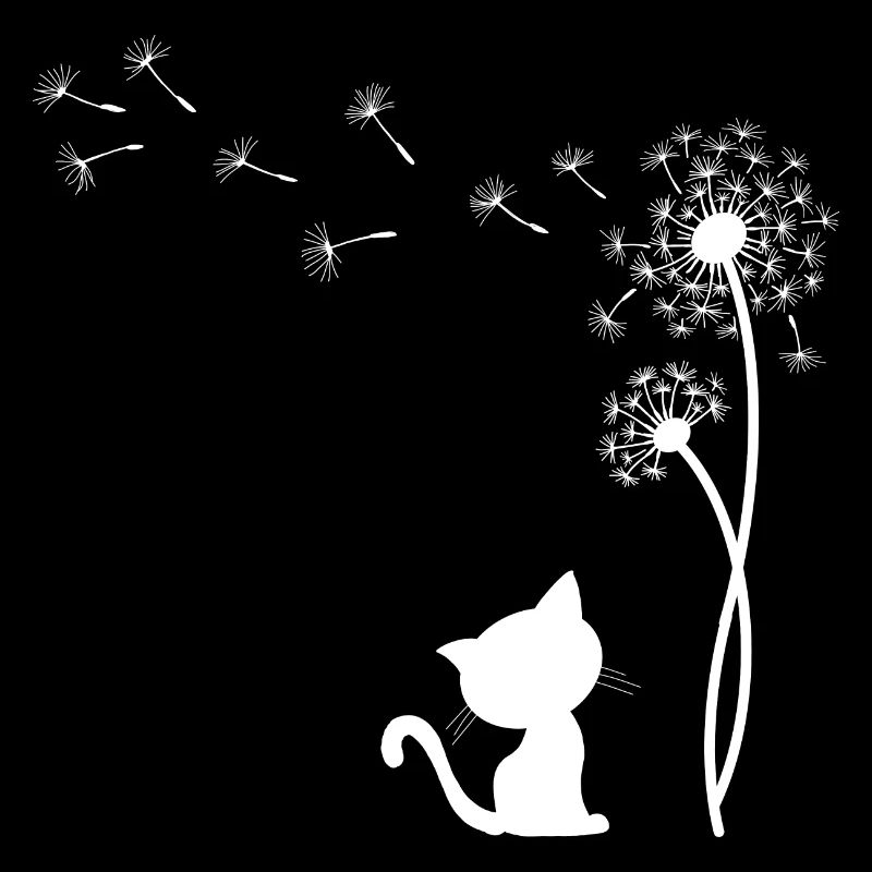 Chat avec le pissenlit