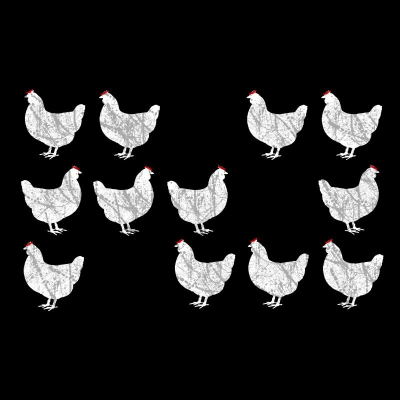 Trois rangées de jolis poulets à connaître