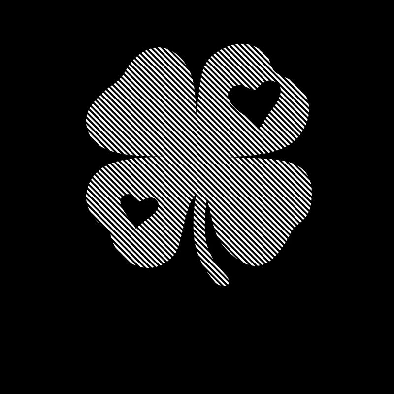 Striped Clover With Hearts St Patricks Day