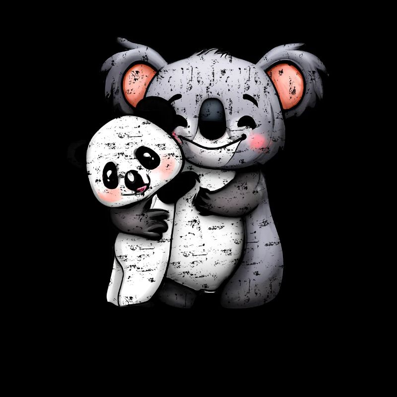Mignon Koala Bear et Panda Bear Squeeze Grunge