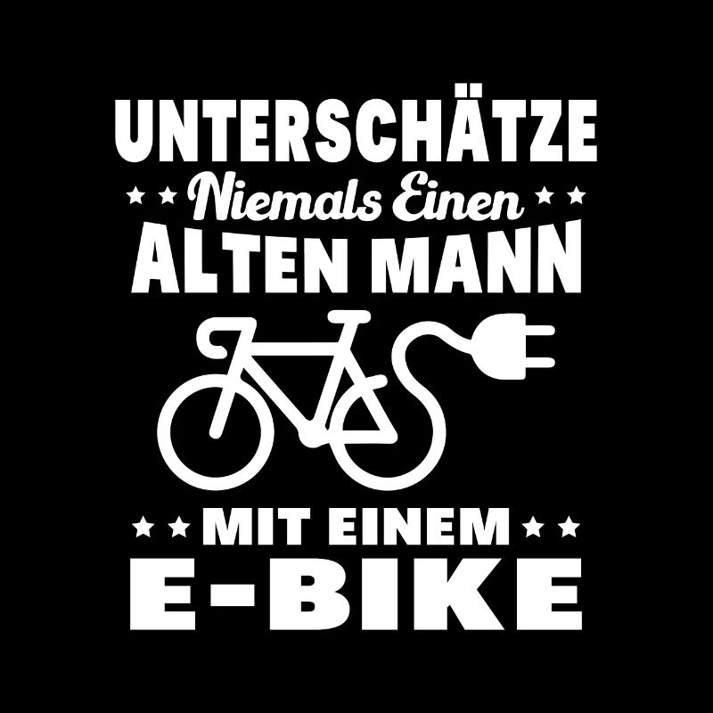 Einen alten Mann mit einem E-Bike