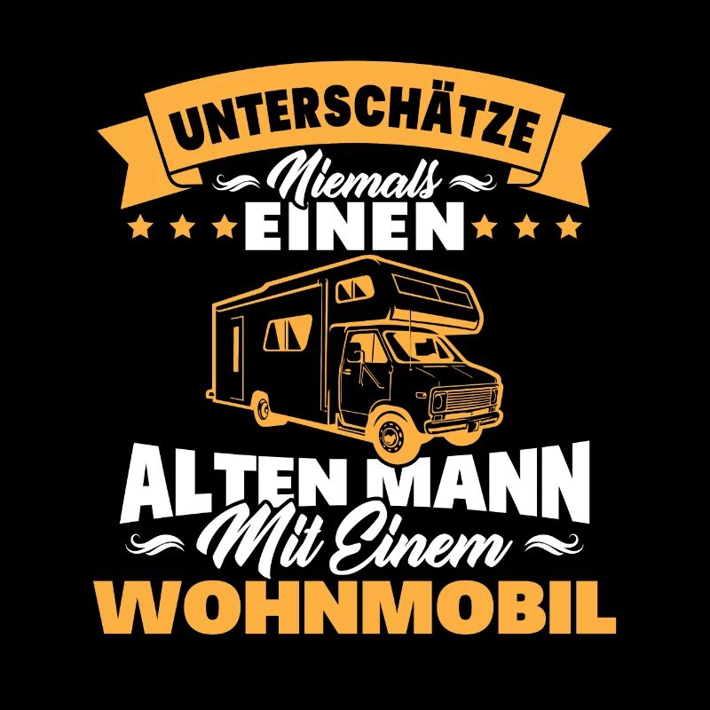alten mann mit einem Wohnmobil