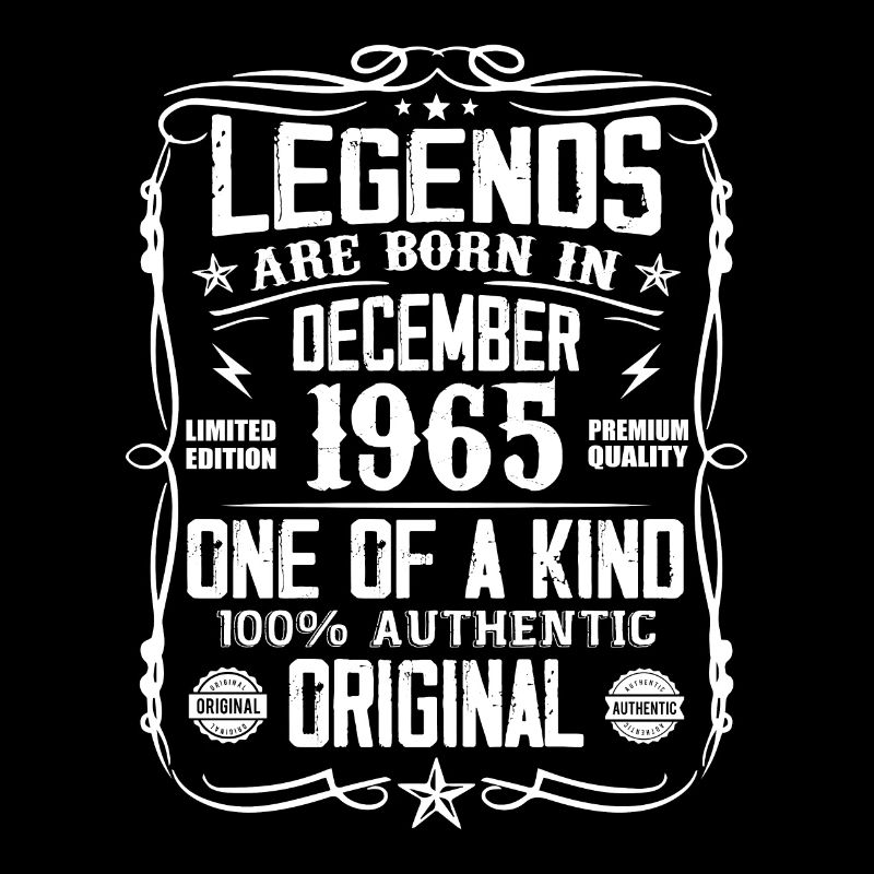 Né en Décembre 1965 Cadeau D’anniversaire 1965