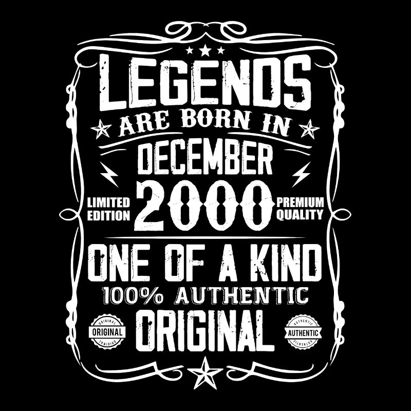 Né en Décembre 2000 Cadeau D’anniversaire 2000