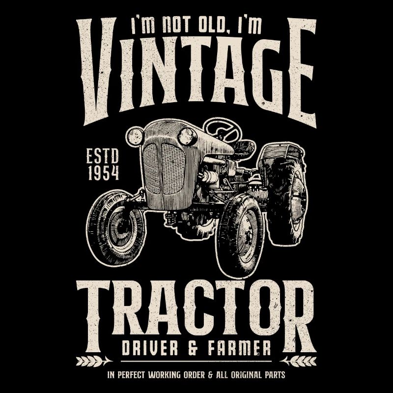 Oldtimer Traktor Bauer Geburtstag Jahrgang 1954