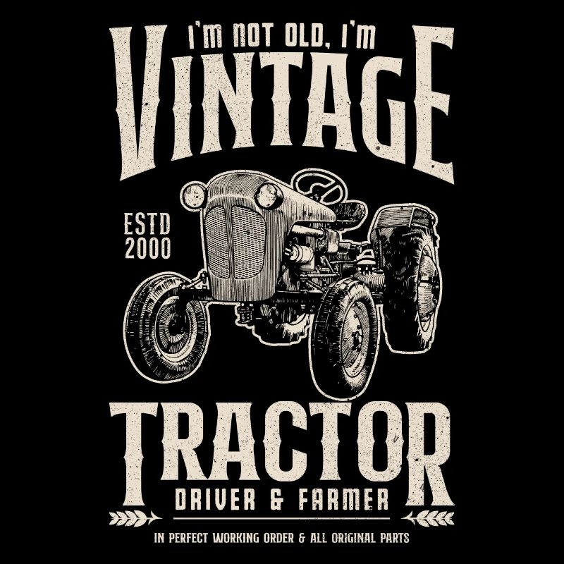 Oldtimer Traktor Bauer Geburtstag Jahrgang 2000