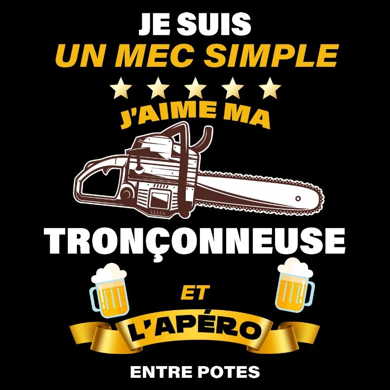 Tronçonneuse. Mec simple tronconneuse et potes