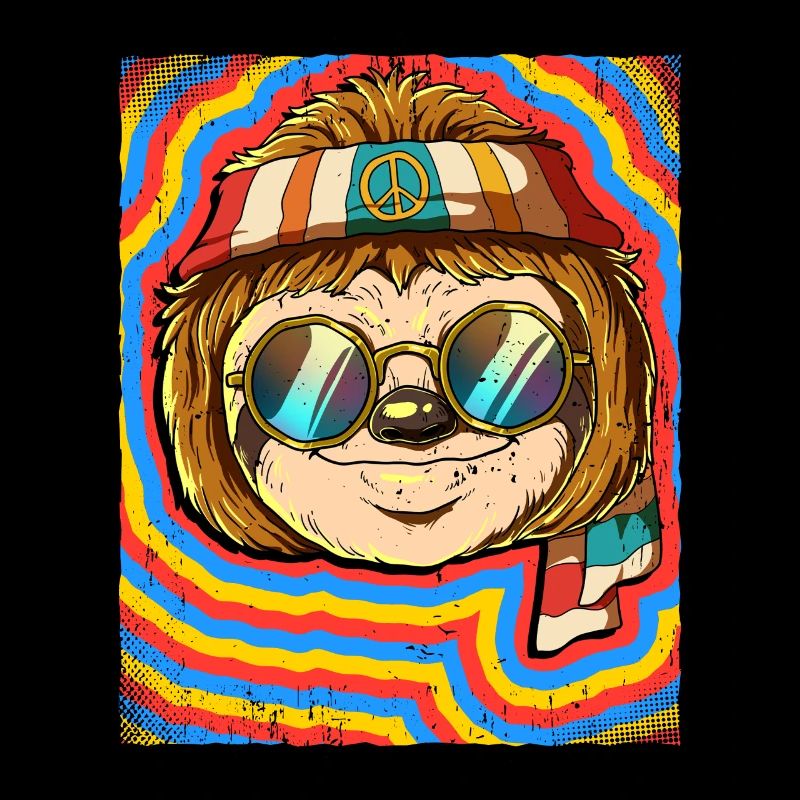 Hippie Sloth Psychedelic Trippy