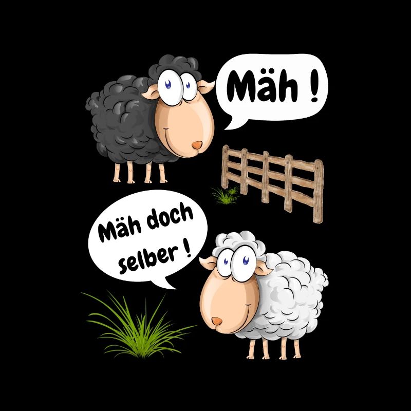 Baa! Why don't you mow a funny motif with sheep