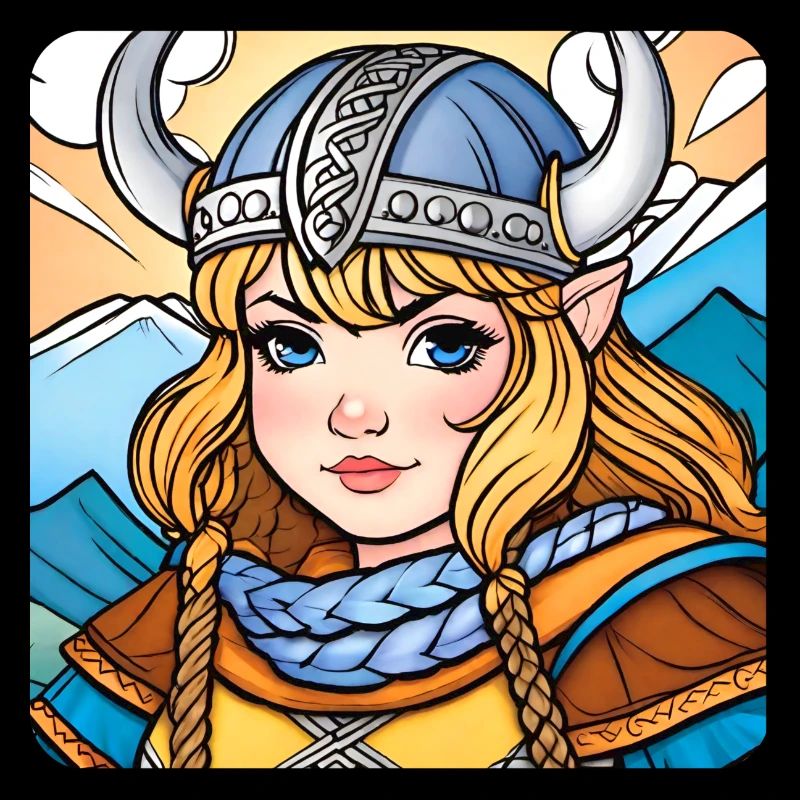 Mignonne Viking German Shield Maiden dans la bande dessinée