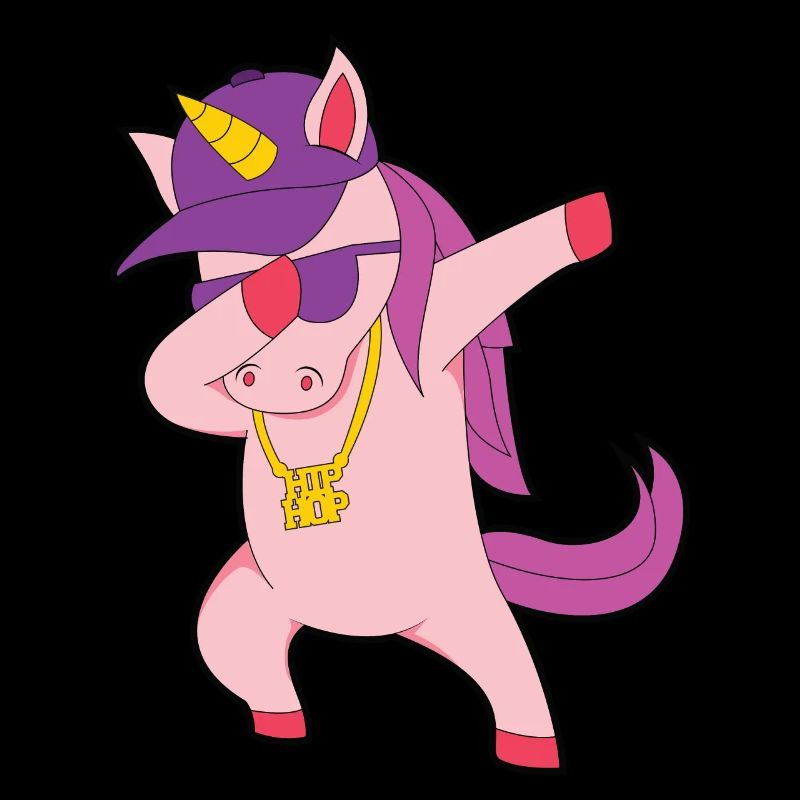 Dabbing Einhorn Hip Hop Kette Kappe