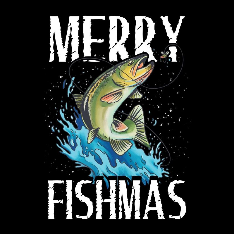 Drôle Merry Fishmas Pêche Pêcheur Pêcheur