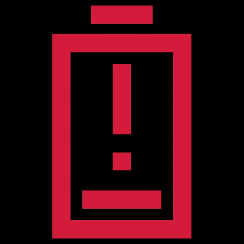 Avertissement Point d’exclamation Batterie vide