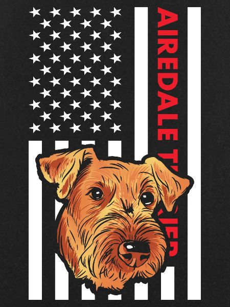 Airedale Terrier Us Flag