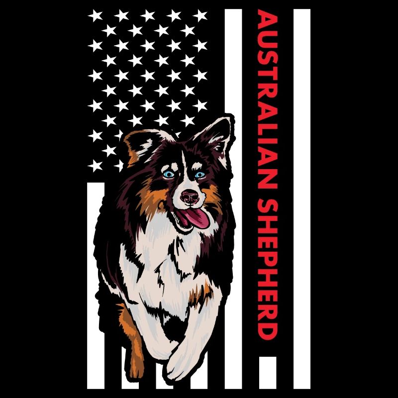 Chien Aussie Us Drapeau