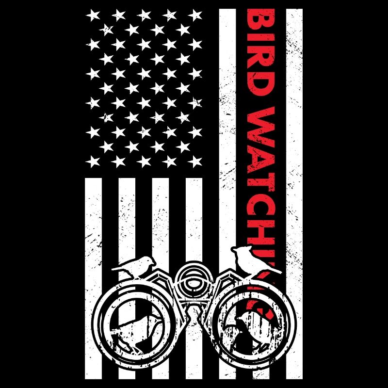 Bird Watcher Us Flag Bird Watching