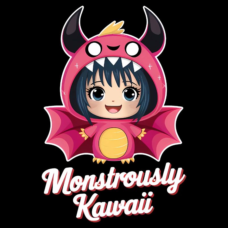 Fille d’anime en costume de monstre