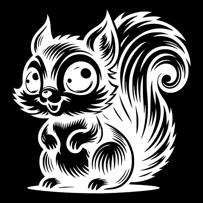 Kleines lachendes Eichhörnchen Kinder Zeichnung