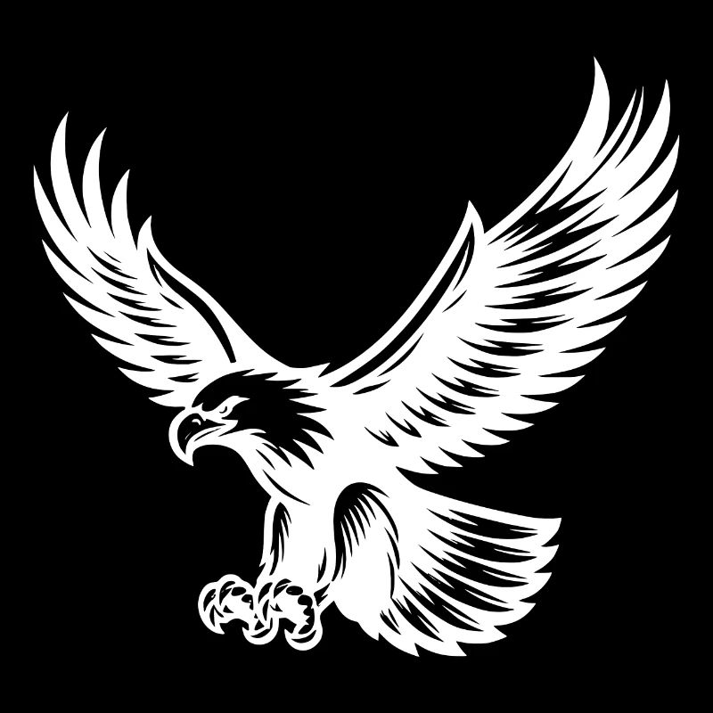 Menacing eagle approaching tattoo style